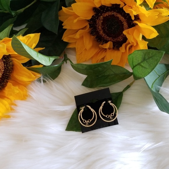 Mint Collection 14KT Gold Plated Hoop Earrings - Picture 1 of 2